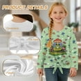 thumbnail image 6 of Xixirimido Frog Mushrooms Green Pattern Girls Casual T-Shirt Crew Neck Tunic Tops Long Sleeve Loose Fit Soft Blouse Tie-hem Tees for Fall Winter, Size 9-10, 6 of 7