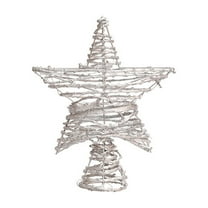 Christmas Tree Topper,10.62inch Star Tree Topper with Holder,Gold Xmas Glitter Hollow Star Treetop Toppers Christmas Tree Decorations Ornaments for Holiday Ornament or Home Decor