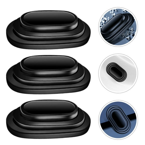 OUNONA Car Door Shock Absorber Silicone Pads for Latch Guard Black Universal Fit with Enhanced Thickness and Noise Reduction 20 Pcs