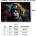 thumbnail image 2 of Monkey Rug & Home Decor-Cool Gorilla Black Area Rugs-Animal Monkey Rug Carpet Durable & Non-Slip Modern Rugs for Living Room Bedroom Man Cave Decorative-M65OW, 2 of 7