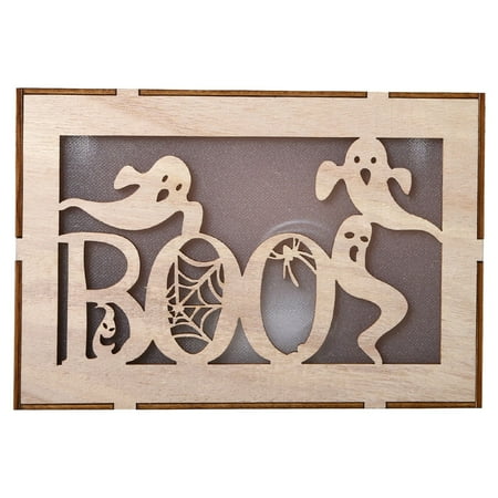 

nomeni Vintage Halloween Decor LED Hollow Wooden Light Pendants Home Ornaments
