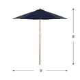 thumbnail image 5 of Northlight 9ft Outdoor Patio Market Umbrella with Wooden Pole, Navy Blue, 5 of 6