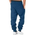 thumbnail image 3 of IYTR Fleece Sweatpants for Men Drawstring Waisted Joggers Casual Baggy Pants Workout Outdoor Trousers with Pockets (Navy,XL), 3 of 5