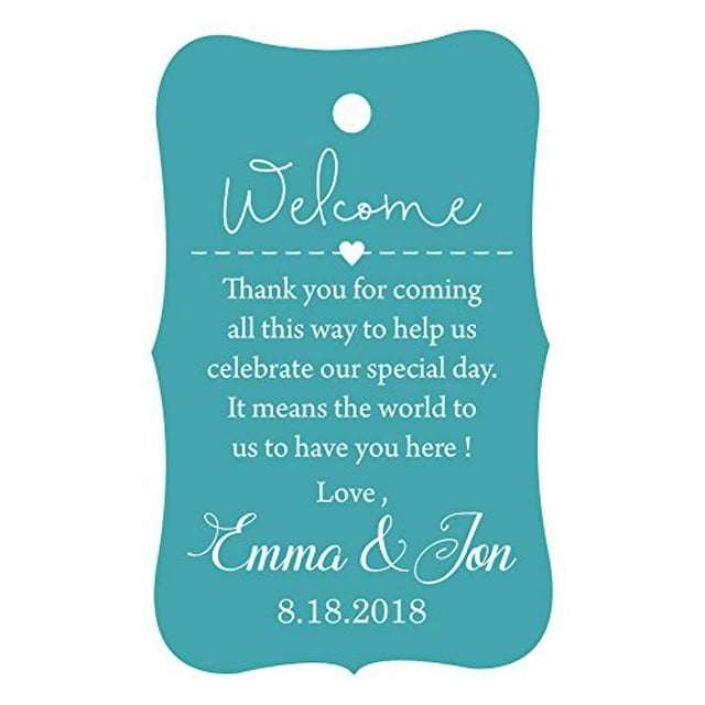 100 PCS Wedding Welcome Personalized Wedding Favor Gift Paper Tags Custom Made Thank you Hang Tags