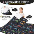 thumbnail image 3 of Monster Cartoon Truck Black Pattern Teens Toddler Nap Mat with Pillow, Sleeping Mat Bag for Preschool Daycare 60"x20", 3 of 6