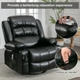 thumbnail image 6 of Manual Rocker Recliners, 360° Swivel Recliner Chair for Living Room, PU Leather Swivel Rocker Recliner with Massage and Heat, Home Theater Rocking Recliner with Cup Holder, Black, 6 of 8