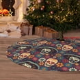 thumbnail image 6 of Sikiie Skulls and Flowers 30-48 inches {designName} Print Christmas Tree Skirt Snowman Xmas Tree Skirt with Edge Christmas Decorations for Holiday Party30", 6 of 7