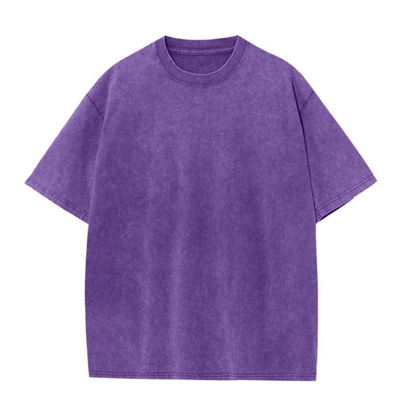 Chbgutlmr Crew Neck Shirts for Men Short Sleeve Oversized Vintage T-Shirts Casual Summer Loose Plain Color Tops