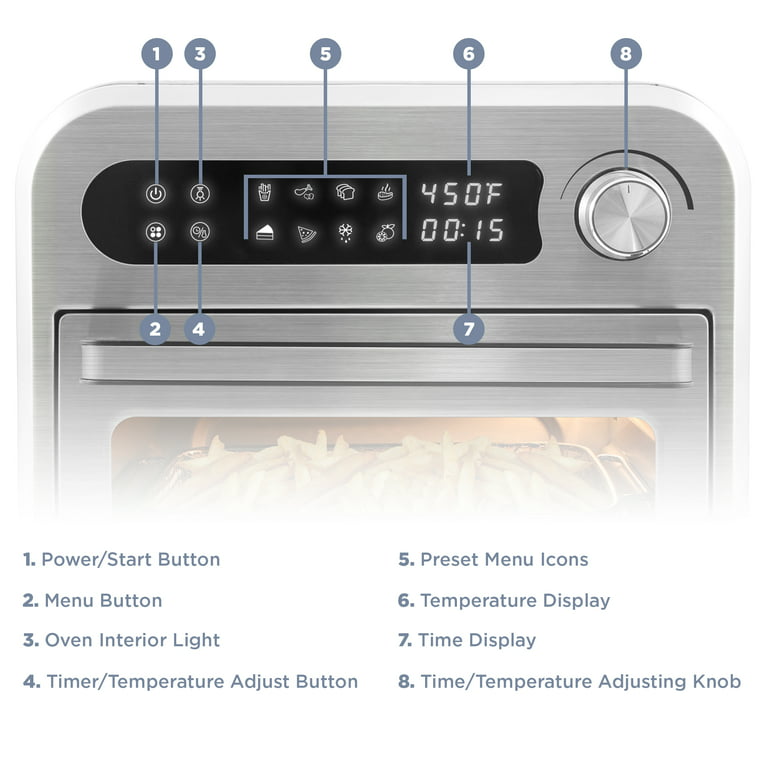 10L/12.7QT Electric Air Fryer Oven Dehydrator LED Large Capacity 
