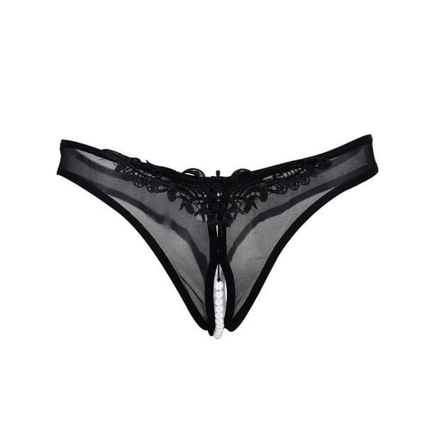 Pixnor Pearl Open Crotch Mesh Briefs Erotic Lingerie Sex Underwear