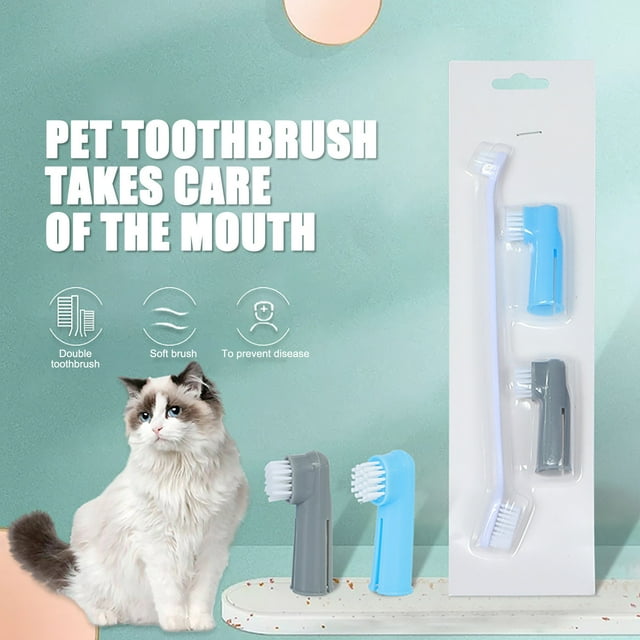 I Love Pet Head Shampoo And Conditioner Pet Toothbrush Set Dog Toothbrush Double Head Three Piece Set Pet Finger Brush Dog Hair