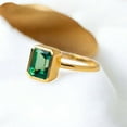 thumbnail image 3 of CHIRAGEMSJEWEL Green Emerald Solitaire Promise Ring, 8X6MM/1.5ct Bezel Setting May Birthstone Gemstone Valentine Day Gift for Love, 3 of 4