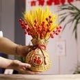 thumbnail image 4 of Kripyery Resin Lucky Bag Vase Dried Wheat Flower Arrangement Long-Lasting Maintenance-Free Decoration Artificial Wheat Stems, 4 of 7