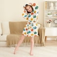 thumbnail image 3 of FORMRS Niños Bathrobe Unisex Hooded Robe Soft Plush Pajamas Sleepwear, Size 7-9T, Colorful Pumpkin Dots Pattern, 3 of 7