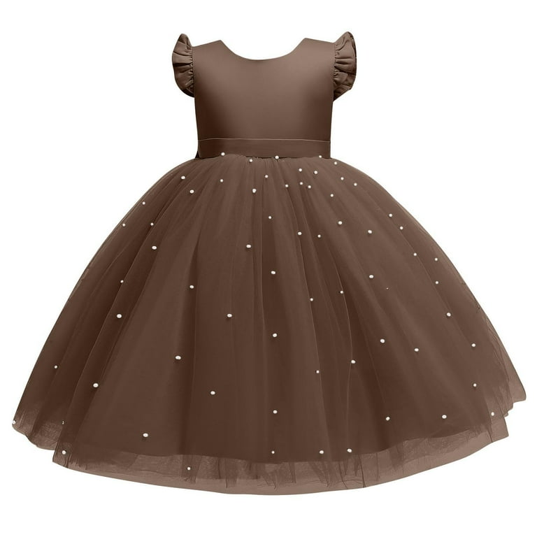 Sriper Flower Girl Tulle Dress,A-Line Layered Princess Party Dresses,for  formal Party, Clothes Size 10 12,Vestidos De 15 AOs QuinceaEra, Brown 6  Years - Walmart.com
