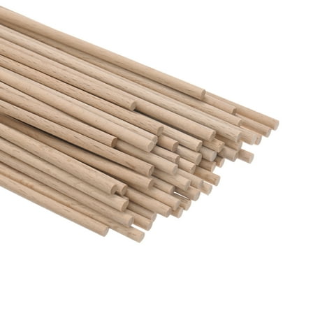 Uxcell 50-Pack Dowel Rods Wood Sticks 1/8 x 6 Inch Wooden Dowel Rods Unfinished Hardwood Sticks Precut Dowels