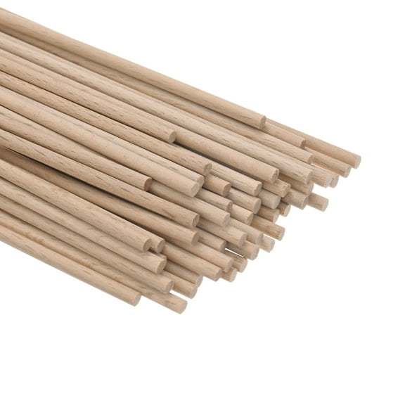 Uxcell 50-Pack Dowel Rods Wood Sticks 1/8 x 6 Inch Wooden Dowel Rods Unfinished Hardwood Sticks Precut Dowels