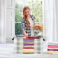 thumbnail image 5 of Foldable Clothes Storage Bags Clothes Organizer Bin with Clear Windows for Clothes Bedding Light Gray and Green Plaid, 5 of 6