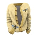thumbnail image 4 of Jindong Women's Art Print Comfort Cardigan Button Christmas Cardigan, 4 of 4