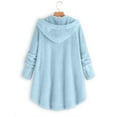 thumbnail image 4 of Hueook Barn Jackets for Women Fashion Women's Button V-Neck Pullover Tops Long Sleeve Hooded Blouse Coat Light Blue 5X, 4 of 4
