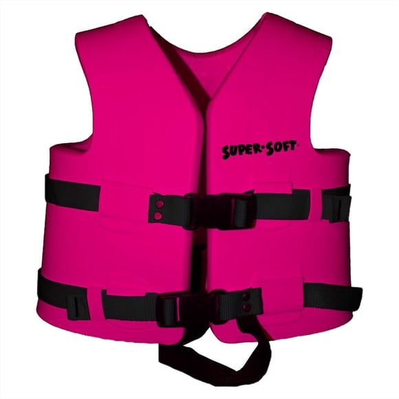 TRC Recreation Chaleco salvavidas pequeño supersuave para niños, aprobado por USCG, chaleco de natación de espuma recubierta de vinilo para niños, piscina y equipo de playa, color rosa flamenco