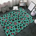 thumbnail image 3 of paw Leopard print Shaggy Area Rug, Rugs for Living Room Bedroom Non Slip Door Mat Indoor Carpet Machine Washable Nursery Home Decor Floor Mats for Entryway 60x39in-#, 3 of 5