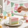 thumbnail image 6 of Pink, green, and gold number 4 candles and birthday candles are suitable for weddings, anniversaries, and birthday celebrations as number candle cake topper decorations., 6 of 7