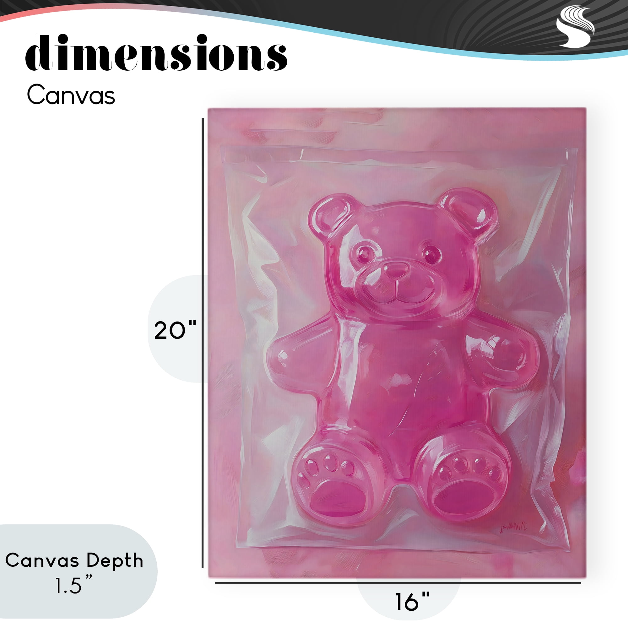 Stupell Industries Pink Gummy Candy Bear Canvas Wall Art, design by The Prints Vibe