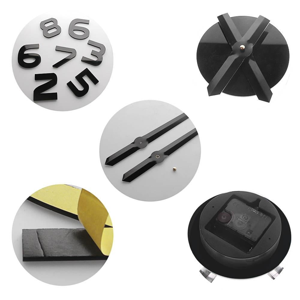 Running Race Athlete Portrait Self Adhesive 3D DIY Wall Clock Footrace Sportsman Track and Field Theme Frameless Clock Watch(Black,47inch)