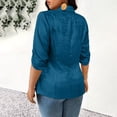 thumbnail image 6 of Ashirexll Summer Tops for Women, Solid Color Elegant Button Down 3/4 Sleeve Top Shirts, 6 of 7