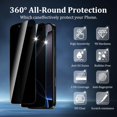 thumbnail image 2 of REJODA-[4 Pack] 2 Pack Privacy Screen Protector for iPhone 16 Pro Max with 2 Pack Camera Lens Protector, 9H Hardness Tempered Glass Screen Protector, Anti Spy Anti Peeping, 2 of 4
