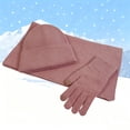 thumbnail image 2 of MIASHUI Solid Color Knit Hat, Scarf, and Gloves Three-Piece Set, Knit Fake Wool Yarn Scarf Red Christmas Hat Set RD2, 2 of 4