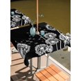 thumbnail image 2 of Outdoor Tablecloths with Umbrella Hole & Zipper, White Dandelion 54x54 Inch Square Tablecloths, Spring Flowers Botanical Vintage Black Waterproof Table Cloth, Patio/Pool/Picnic Table Covers, 2 of 8