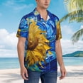 thumbnail image 5 of Balery Whimsical Sunflowers Night Sky Print Men's Hawaiian Shirts Short Sleeve Beach Shirt Relaxed Fit Vacation Button Down Shirts-Medium, 5 of 9
