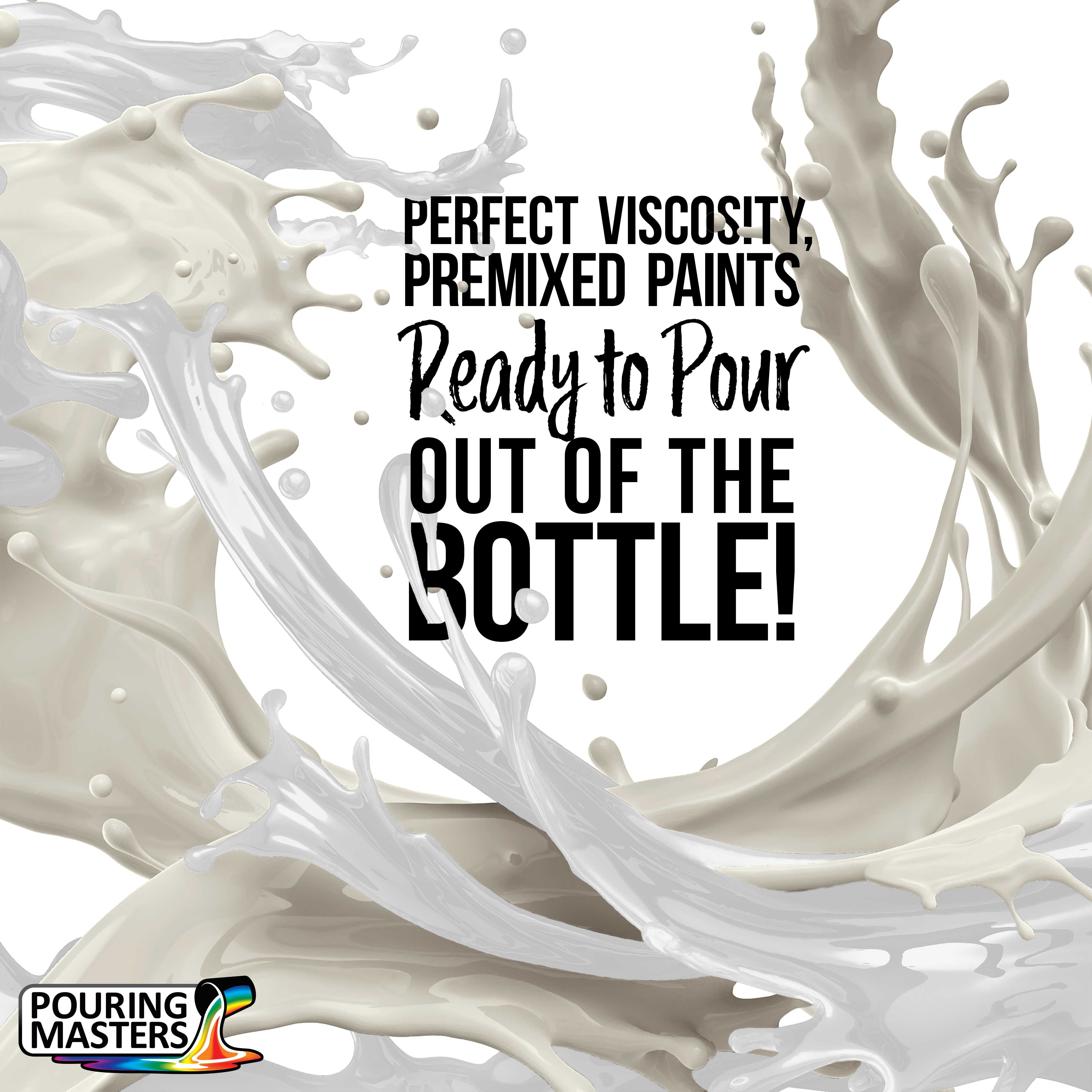 Pouring Masters Titanium White Acrylic Ready to Pour Pouring Paint – Premium 64-Ounce Pre-Mixed Water-Based