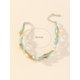thumbnail image 4 of Nvzi Pulsera de cuentas de arroz de concha Pulsera de cuentas de cristal de concha con colgante de playa, estilo K, 4 of 4