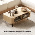 thumbnail image 4 of HOMCOM Coffee Table with Storage, Nordic Side Table with liding Doors, Oak, 4 of 10
