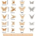 thumbnail image 2 of 1 Box 20Pcs 5 Style Butterfly Connectors Charms Hollow Butterfly Charm Butterflies Finding with Rhinestone for DIY Earrings Necklace Making Accessories Sliver Gold for DIY, 2 of 9