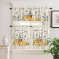thumbnail image 2 of 3 Piece Kitchen Curtains and Valances Set White Daisy Cafe Curtains 36 Inch Length Spring Floral Elegant Pastoral Bees Watercolor Valance & Tier Curtain for Living Room Bedroom 54"x18"+27"x36"*2, 2 of 6