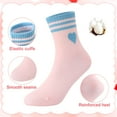 thumbnail image 4 of Bocaoying 6 Pairs Girl Crew Athletic Socks, Cotton Socks with Multicolor Hearts Cartoon Patterns for Kids Running Sport Indoor Outdoor, 4 of 7