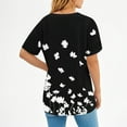 thumbnail image 6 of Njagoc3 Womens Breathable Polyester Blend Floral V-Neck Short Sleeve Relaxed Fit Tee, 6 of 6