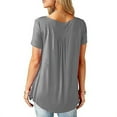 thumbnail image 4 of Sinhoon Womens Summer Short Sleeve Blouse Shirt Tops Casual Loose Plain Tunic T Shirt Plus Size, 4 of 5