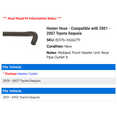 thumbnail image 2 of Heater Hose - Compatible with 2001 - 2007 Toyota Sequoia 2002 2003 2004 2005 2006, 2 of 2