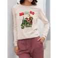 thumbnail image 2 of Ho Ho Ho Y'all - Santa Tractor Xmas Women's Long Sleeve, 2 of 4