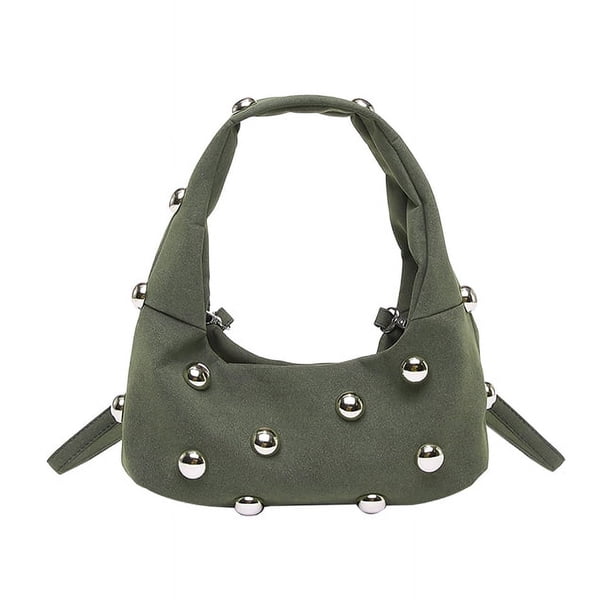 Bolso Con Tachuelas Mujeres Falsas Gamuza Correa Ajustable Cierre Vagabundo