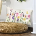 thumbnail image 2 of Spring Pillow Covers 12x20 Inch Tulip Lavender Flower Decorative Throw Pillows Farmhouse Outdoor Linen Butterfly Summer Seasonal Floral Cushion Case for Couch Sofa Home Decor, 2 of 2