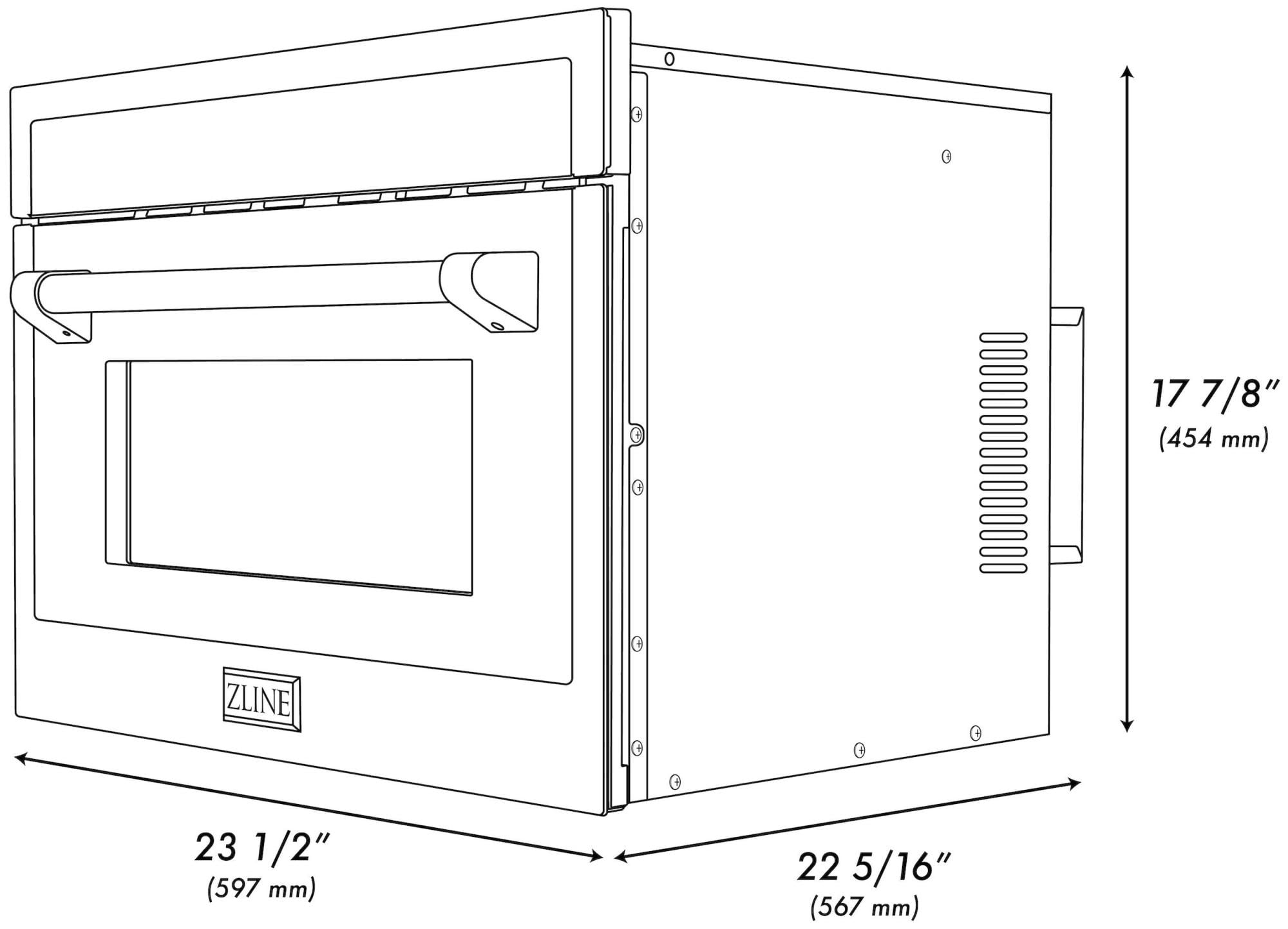 Zline MWOZ-24-MB Autograph Edition 24" Wide 1.6 Cu. Ft. 1000 Watt Built In Microwave -