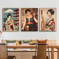 thumbnail image 2 of Pósteres de cerveza de mujer de estilo japonés vintage, arte de pared, impresión en lienzo, decoración del hogar, imagen de arte de pared para decoración de habitación de restaurante Izakaya, 2 of 5