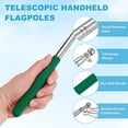 thumbnail image 2 of Uxcell 2-Pack Telescopic Handheld Flagpoles, 5.2ft/1.6m Stainless Steel Handheld Portable Extendable Flagpole [Green], 2 of 7
