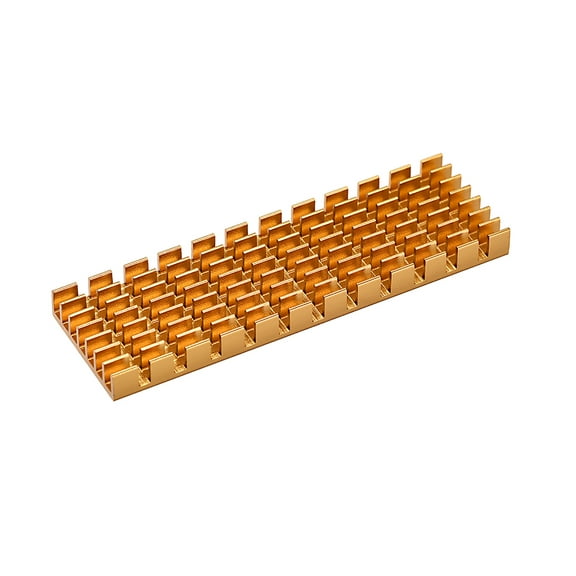 M.2 Aluminum Heatsink 70 x 22 x 6mm Golden Tone Slotted Design for 2280 SSD